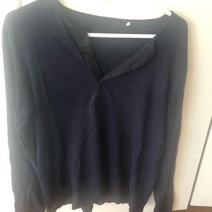 Sandro Mens Long Sleeve T shirt - Navy - Medium